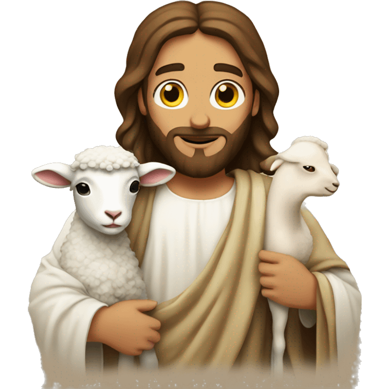 Jesus with a lamb emoji