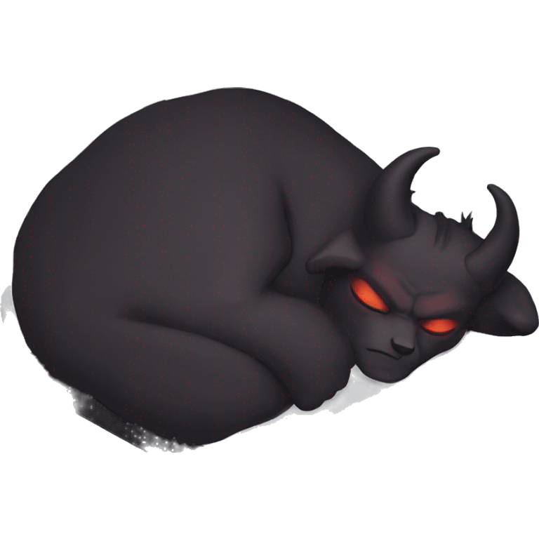 A demon sleeping emoji