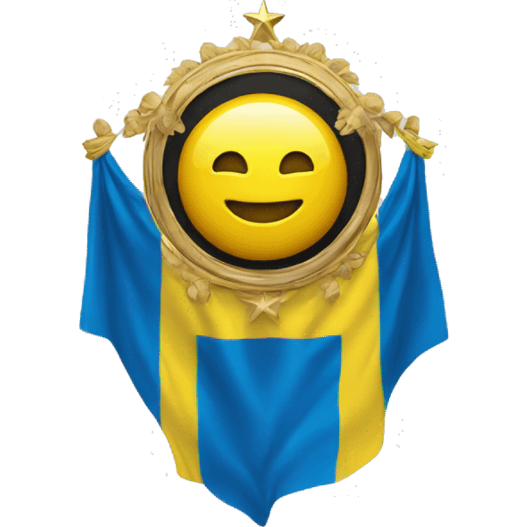 Emoji iPhone du drapeau de l’Ukraine avec une étoile noir au milieu  emoji