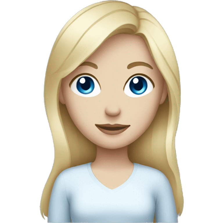 Blonde girl with blue eyes with face mask  emoji