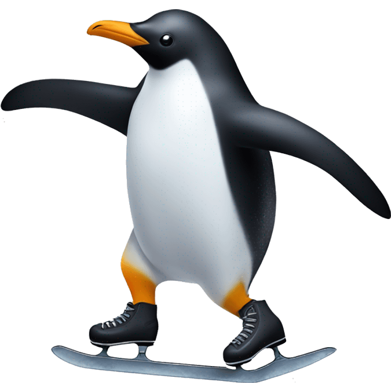 penguin ice skating  emoji