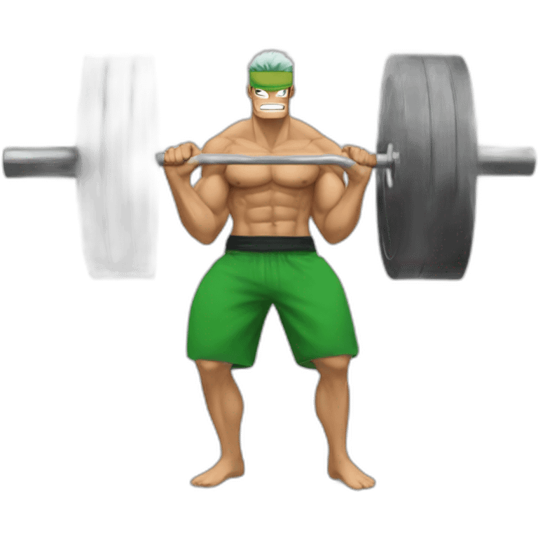 Zoro making Weightlifting emoji