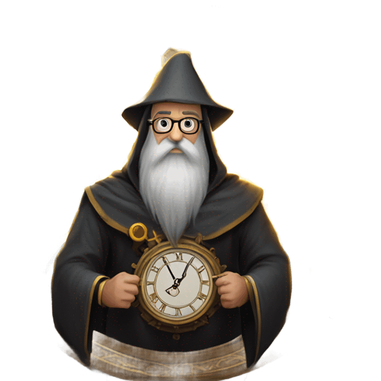 wizard lightning on a large clock emoji