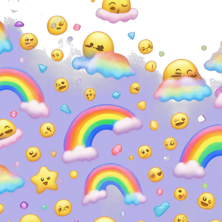 Kawaii rainbow pastel bedazzled sea muscle   emoji