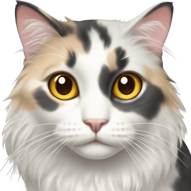 long hair dilute calico cat  emoji