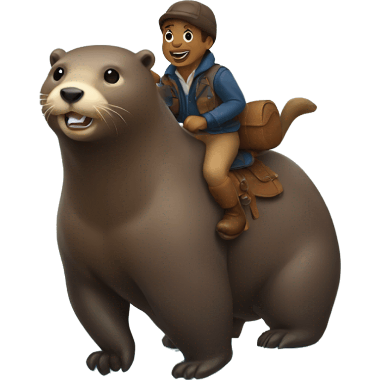 Otter riding a bear emoji