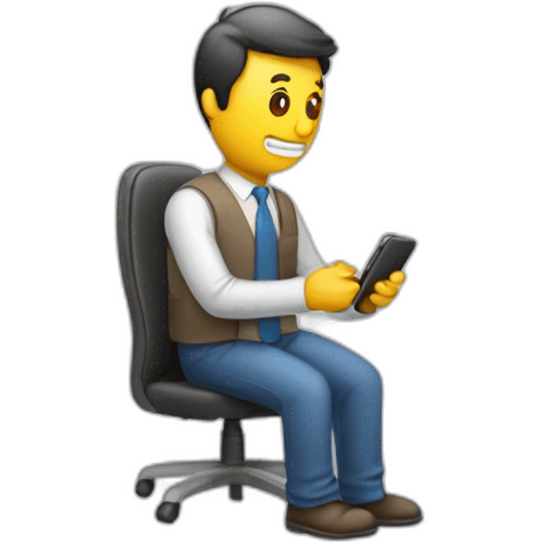 Hombre trabajando llamando por celular emoji