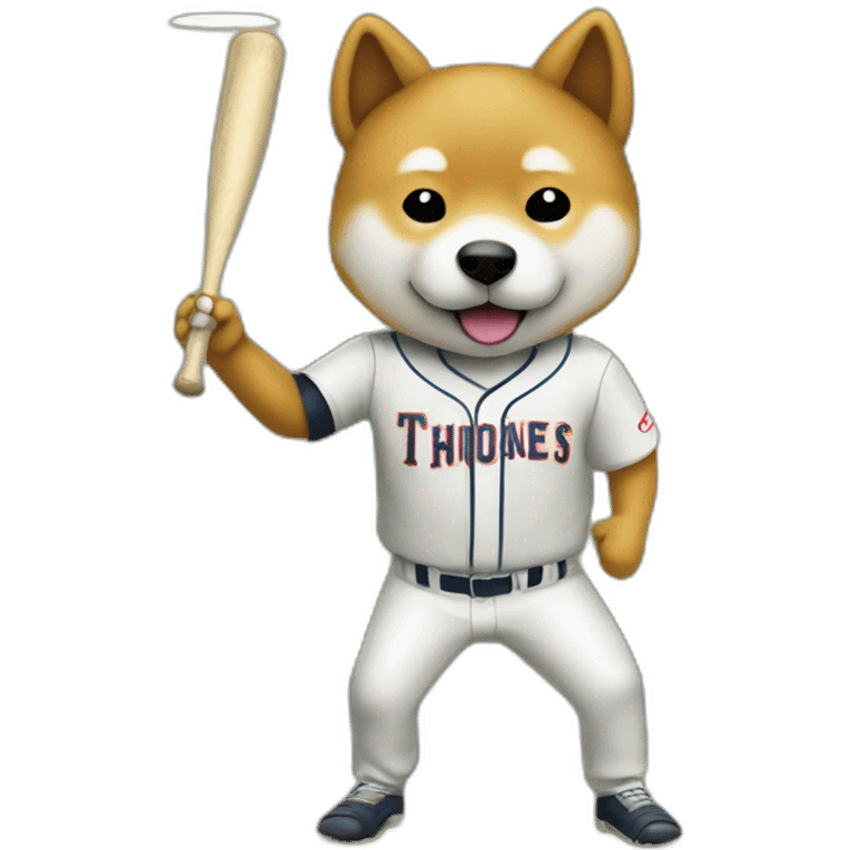 baseball player shiba-with-cricket-bat emoji