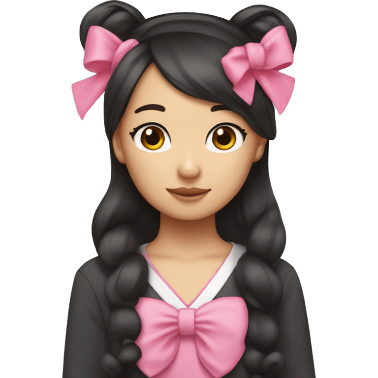 Asian girl hello kitty bows and ears  emoji