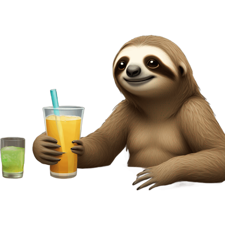 Sloth drinking at bar emoji