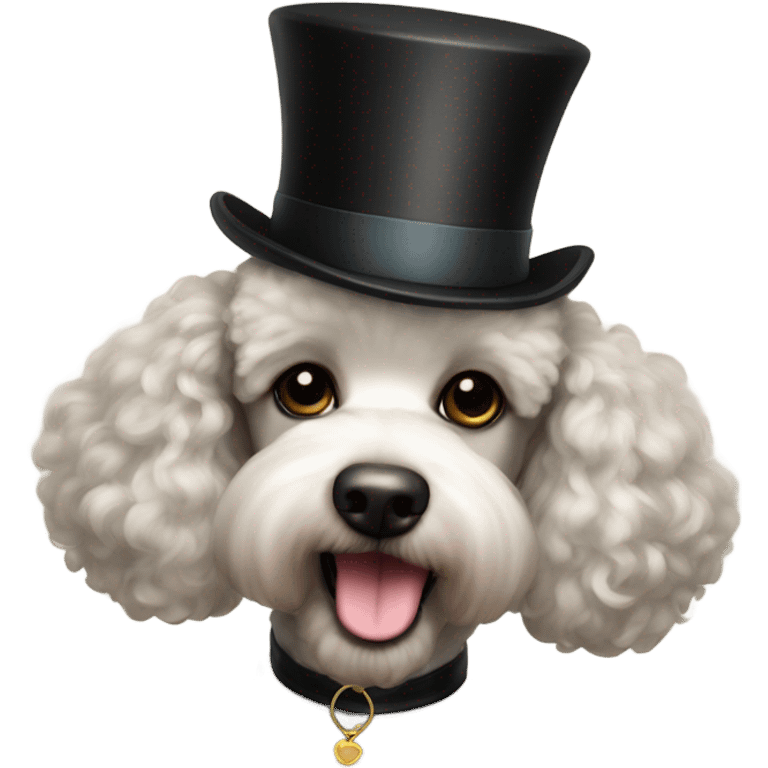 Poodle with tophat emoji