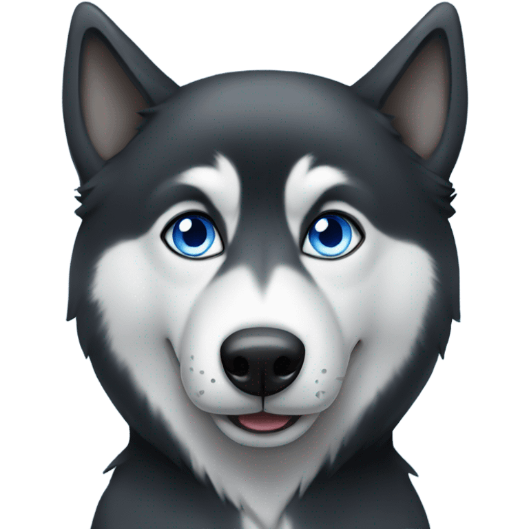 Black husky with one blue eye emoji