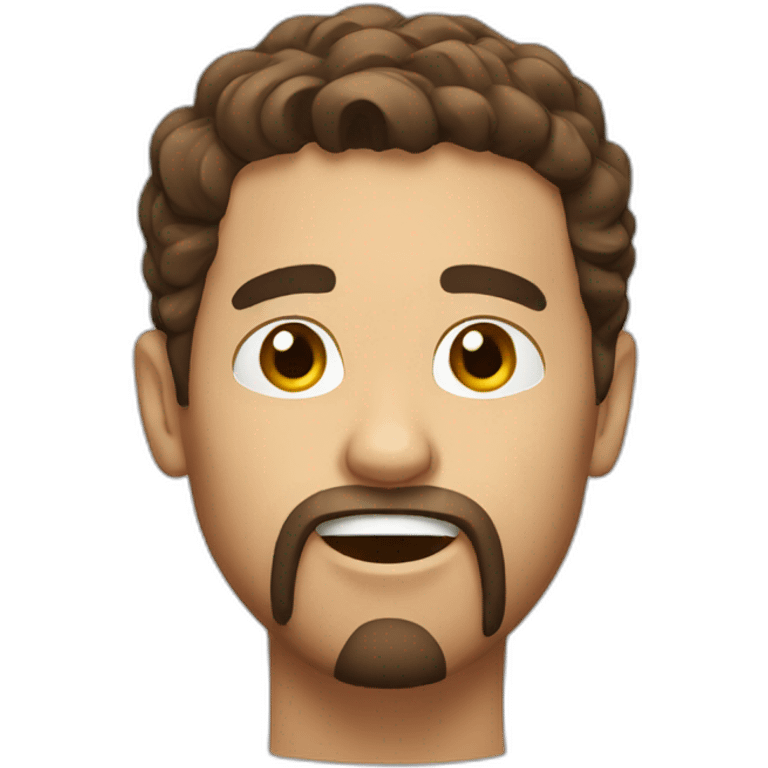 amazed brown hair goatee emoji