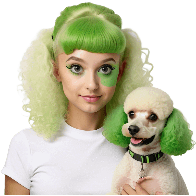 poodle with a blonde girl emoji