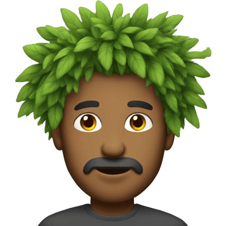 man with a tree hair emoji