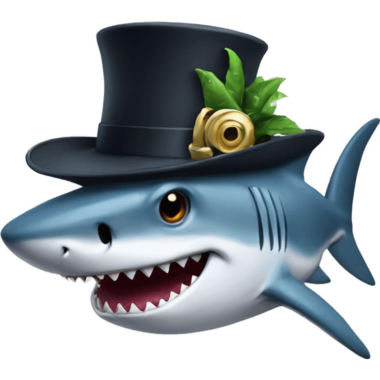 Shark with tophat emoji