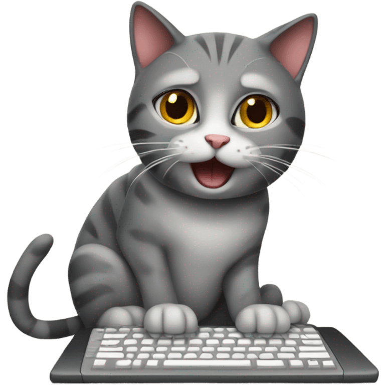 cat typing on keyboard maniacally  emoji