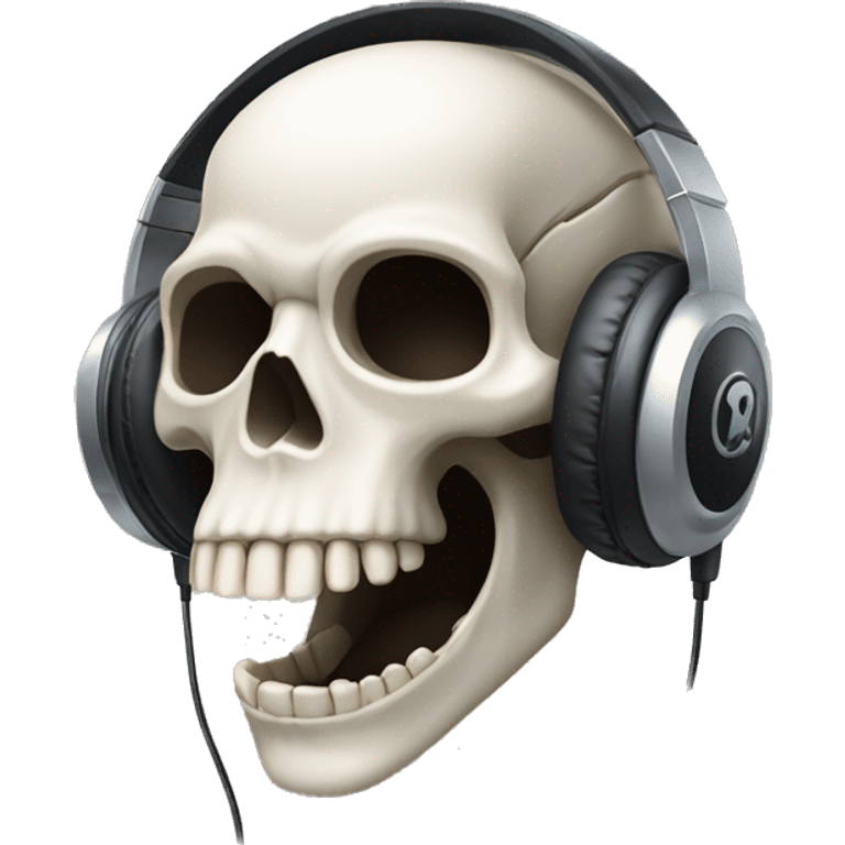 skull whit headphones emoji