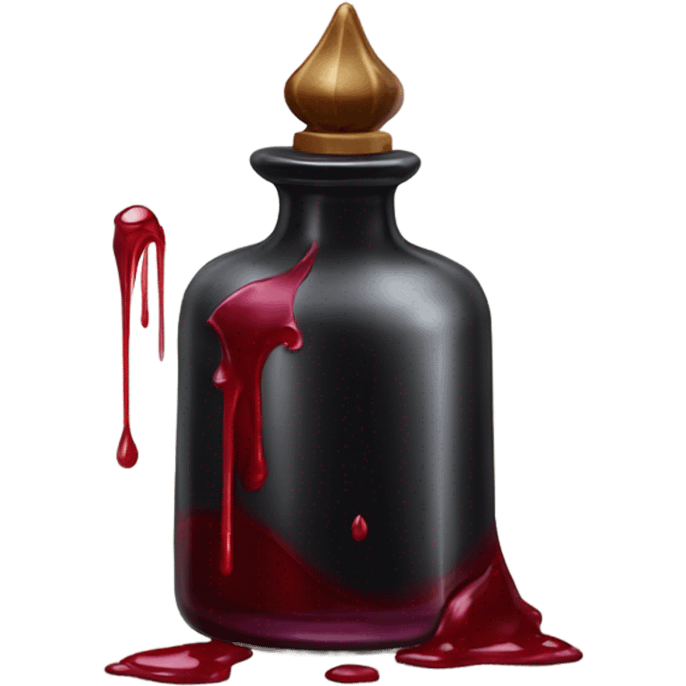 a stylish potion bottle with blood and a gothic lid, perfect for a vampire girl theme." emoji