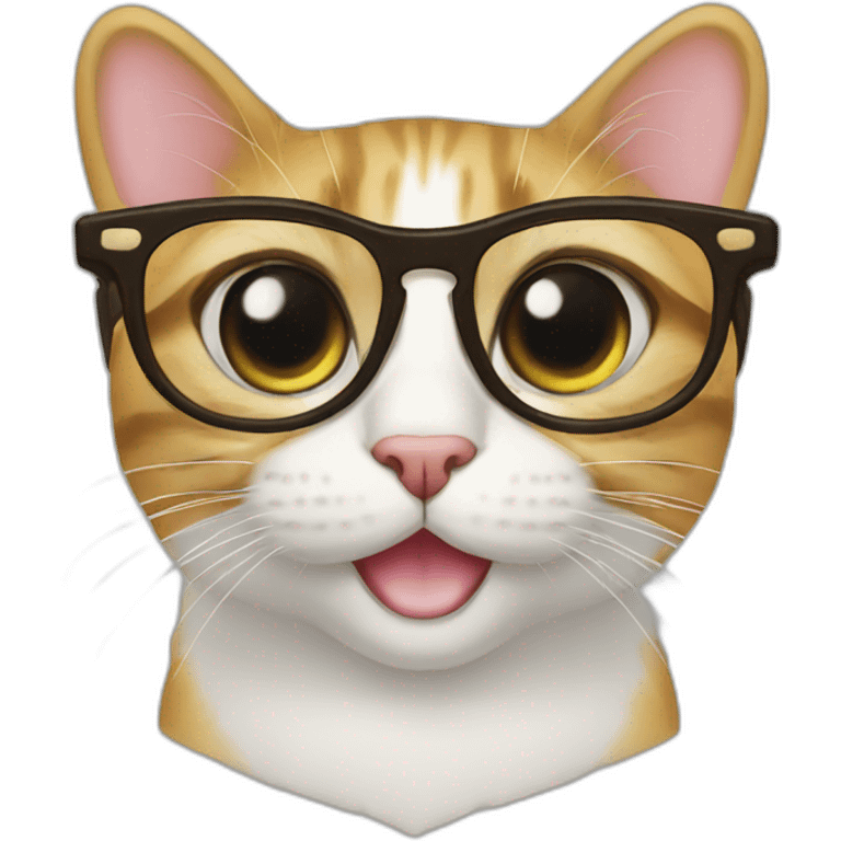 Lunettes, œil de chat emoji