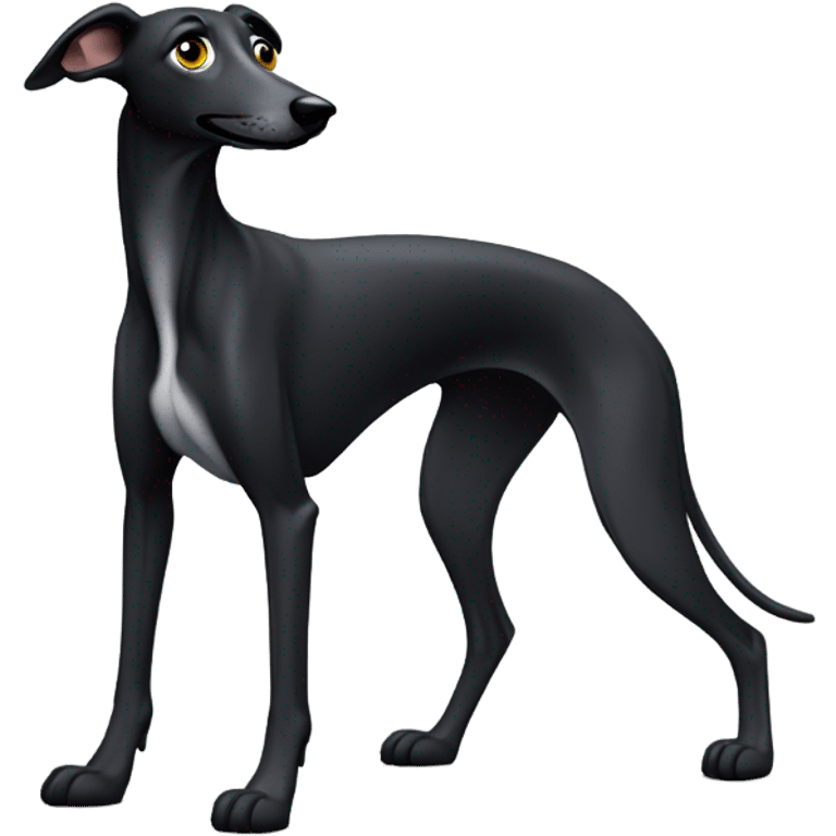 Black greyhound begging for food emoji