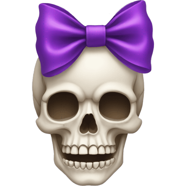 skull with purple bow emoji