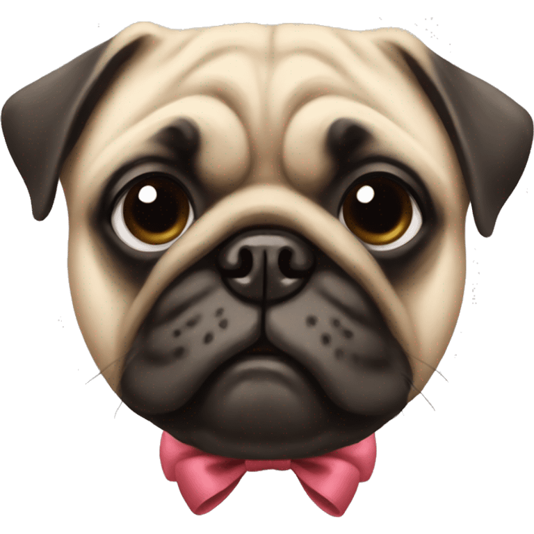 Pug with bow emoji