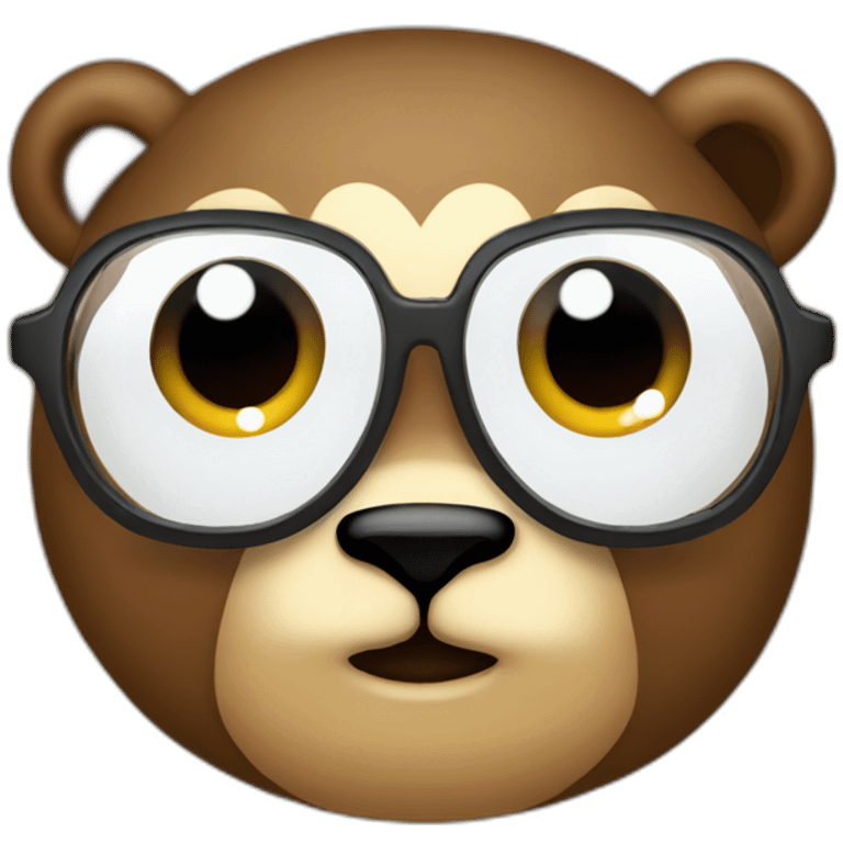 Oso con lentes emoji