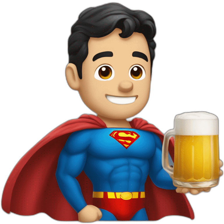 Superman qui boit une bière emoji