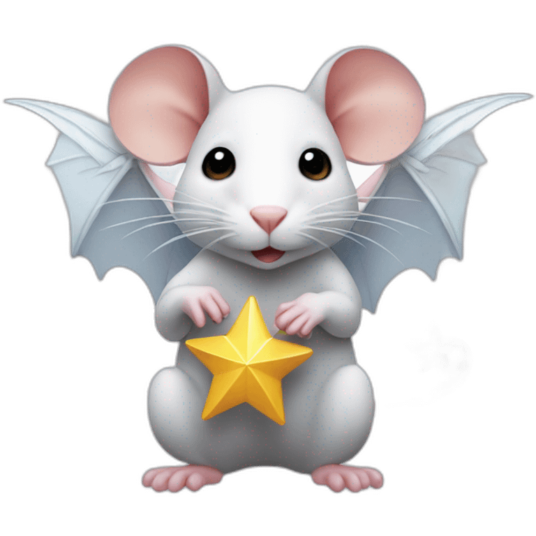 rat with white wings who is holding a star emoji