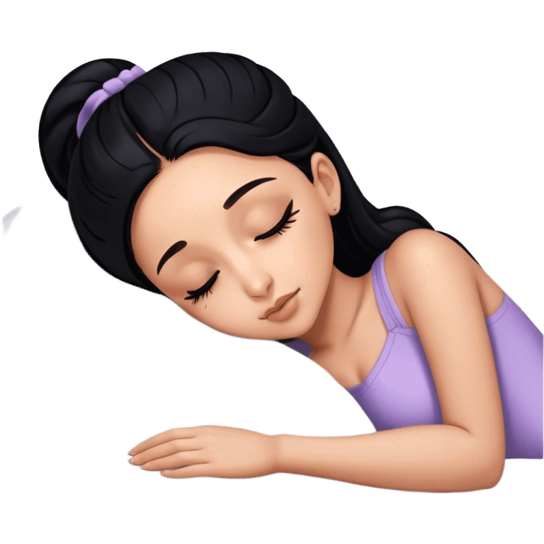 Ariana Grande sleeping with black hair  emoji