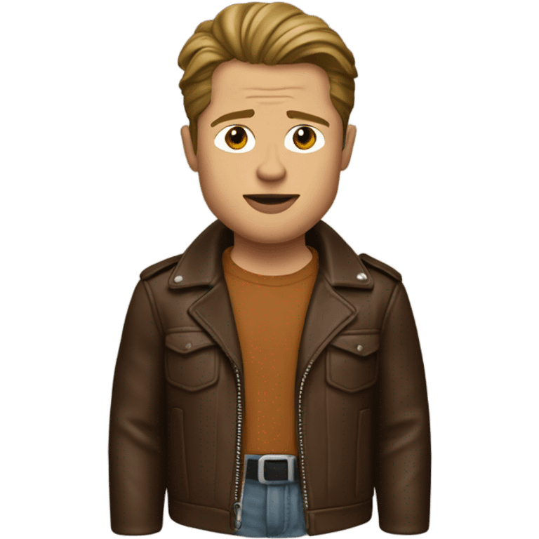 Brad Pitt in a brown leather jacket from fight club emoji