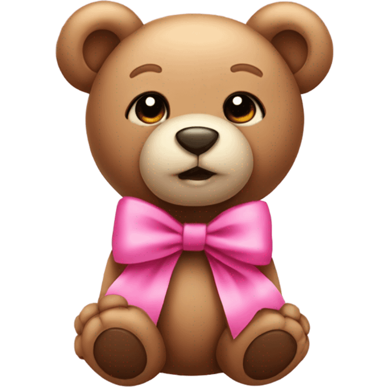 teddy bear with pink bow emoji