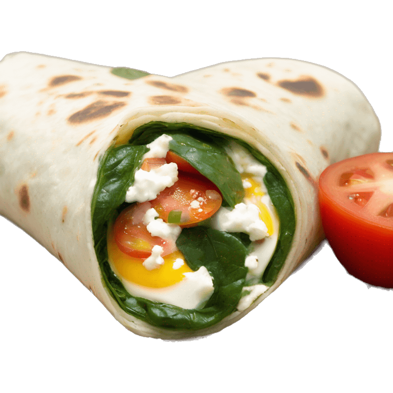 spinach feta egg white tomato tortilla wrap emoji