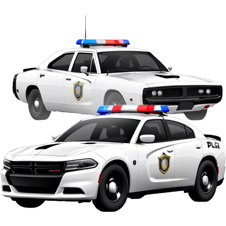 Police Car - Dodge Charger Pursuit (Model Year: 2022) (Iconic colour: Black and white) emoji