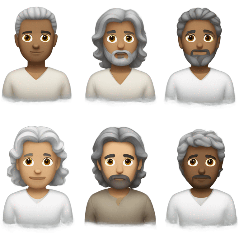 Crown short gray hair Jesus  emoji