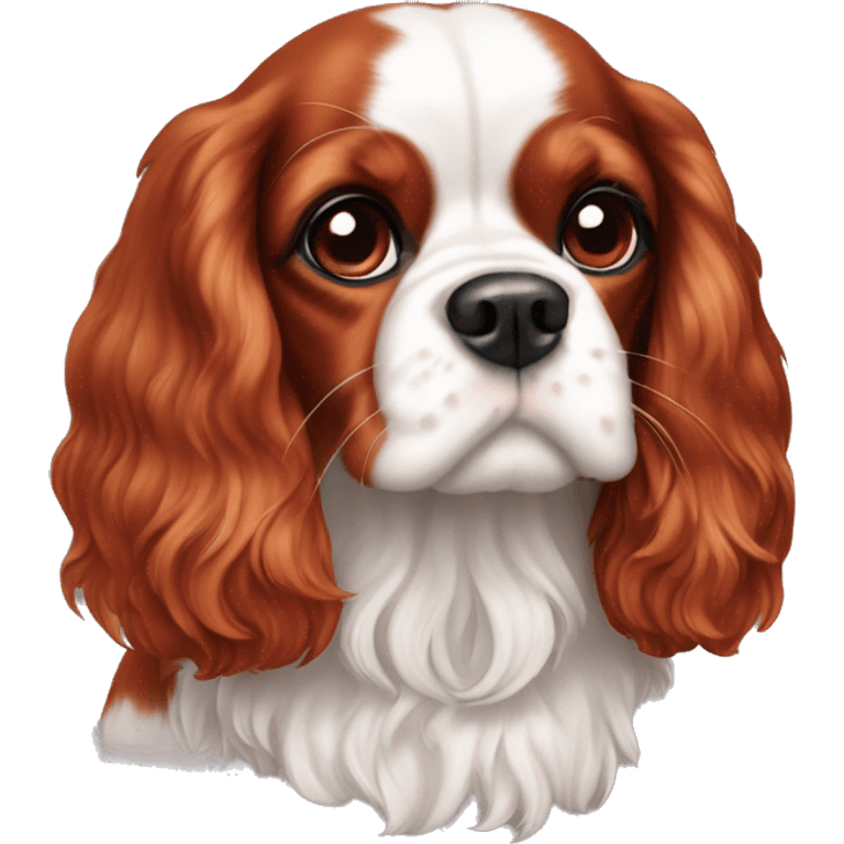 Ruby coloured cavalier King Charles emoji