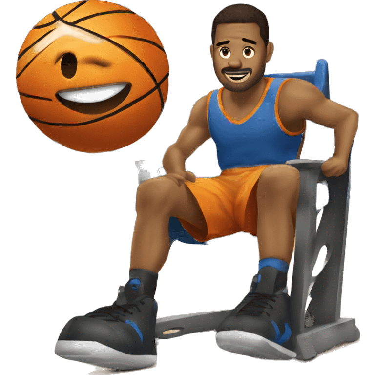 emoji que sea de un discapacitado en silla de rueda jugando basquetbol emoji