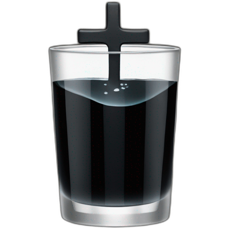 Black drink water with a cross emoji