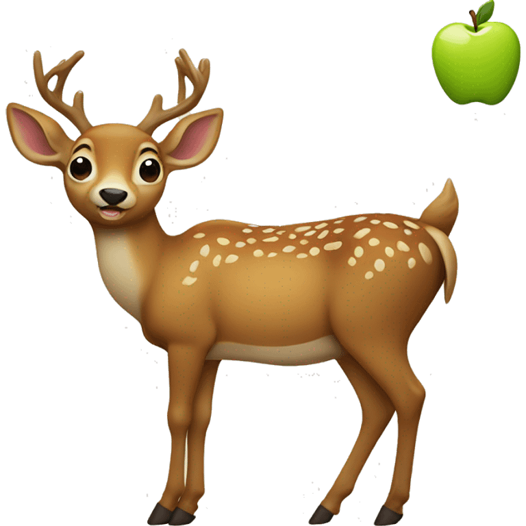 Deer eating a apple emoji