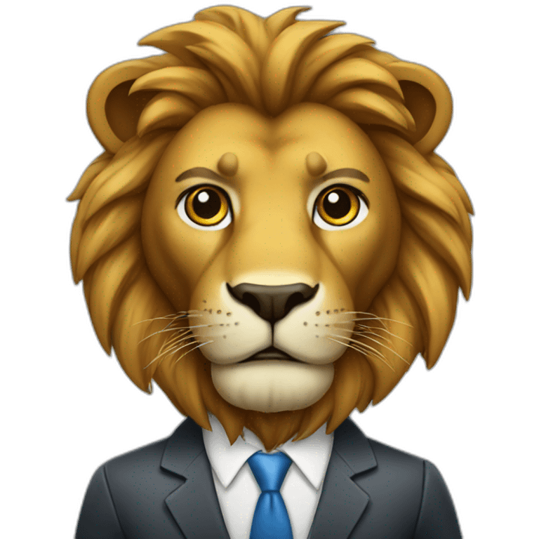 Lion businessman emoji