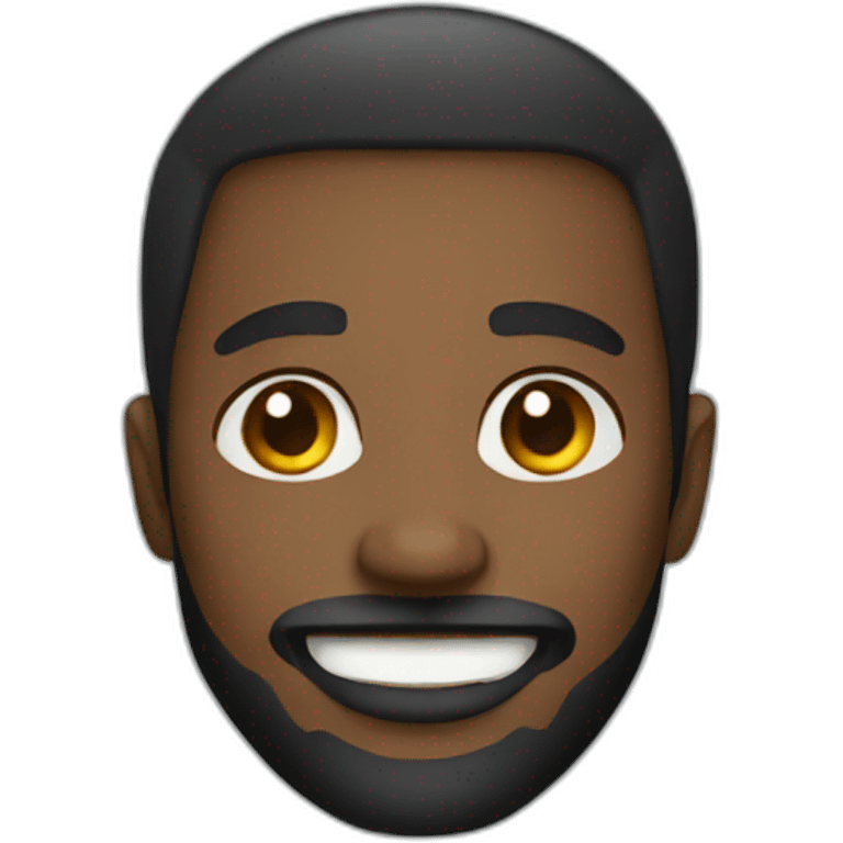 black man with beard smiling emoji