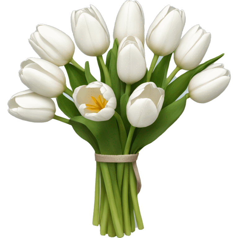 white tulip bouquet  emoji