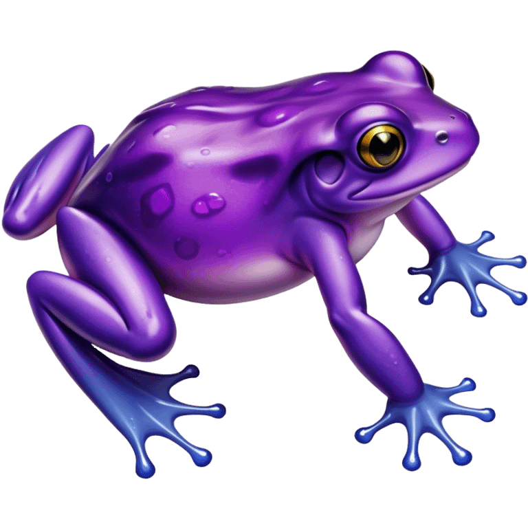 Gelatinous, translucent, fluorescent, purple frog emoji