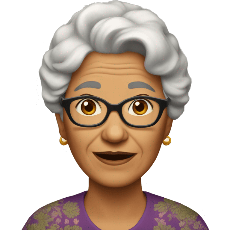 Abuela delgada pelo largo emoji