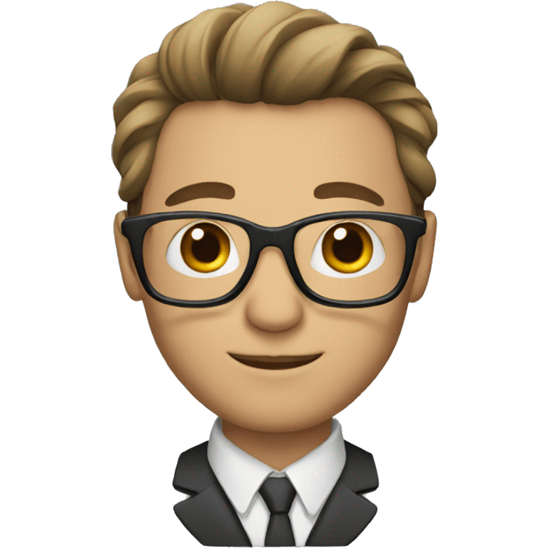 man with glasses and suit emoji