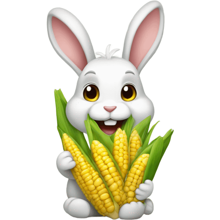 Rabbit eating corn emoji