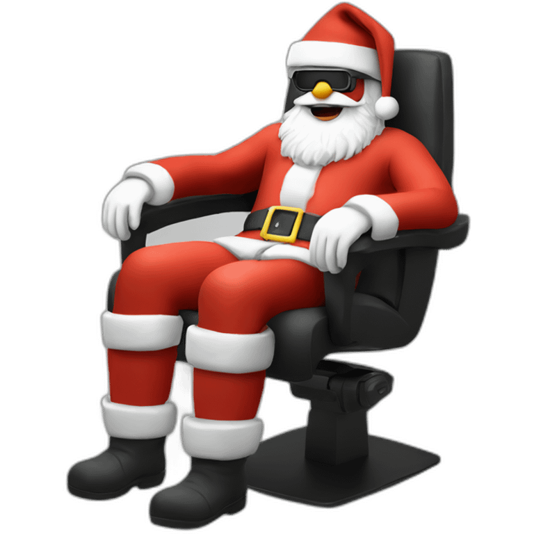 Santa in vr headset in chair emoji