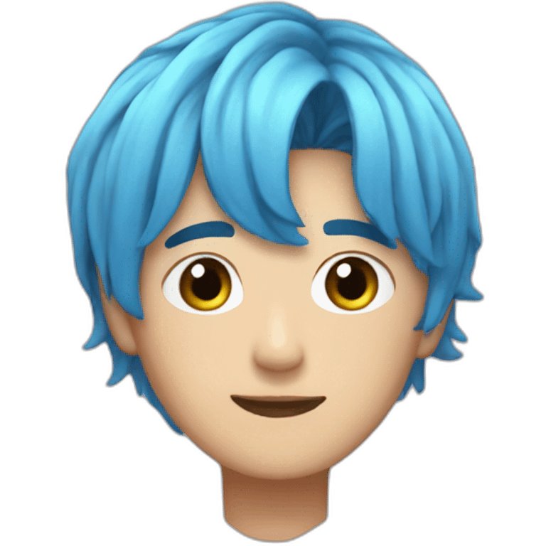 bts v bluehair emoji