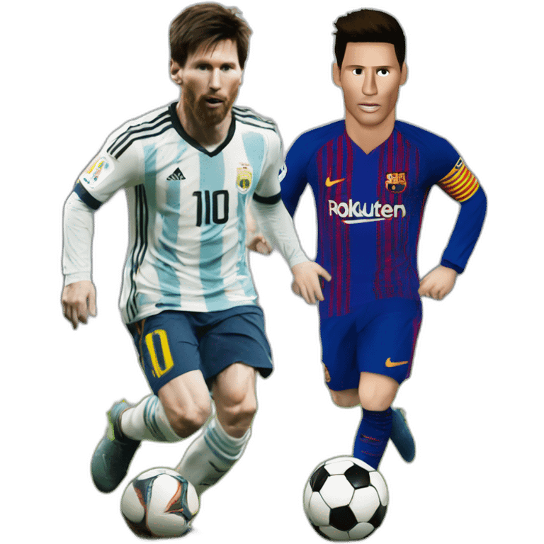 Lionel Messi en train d’écraser Ronaldo emoji